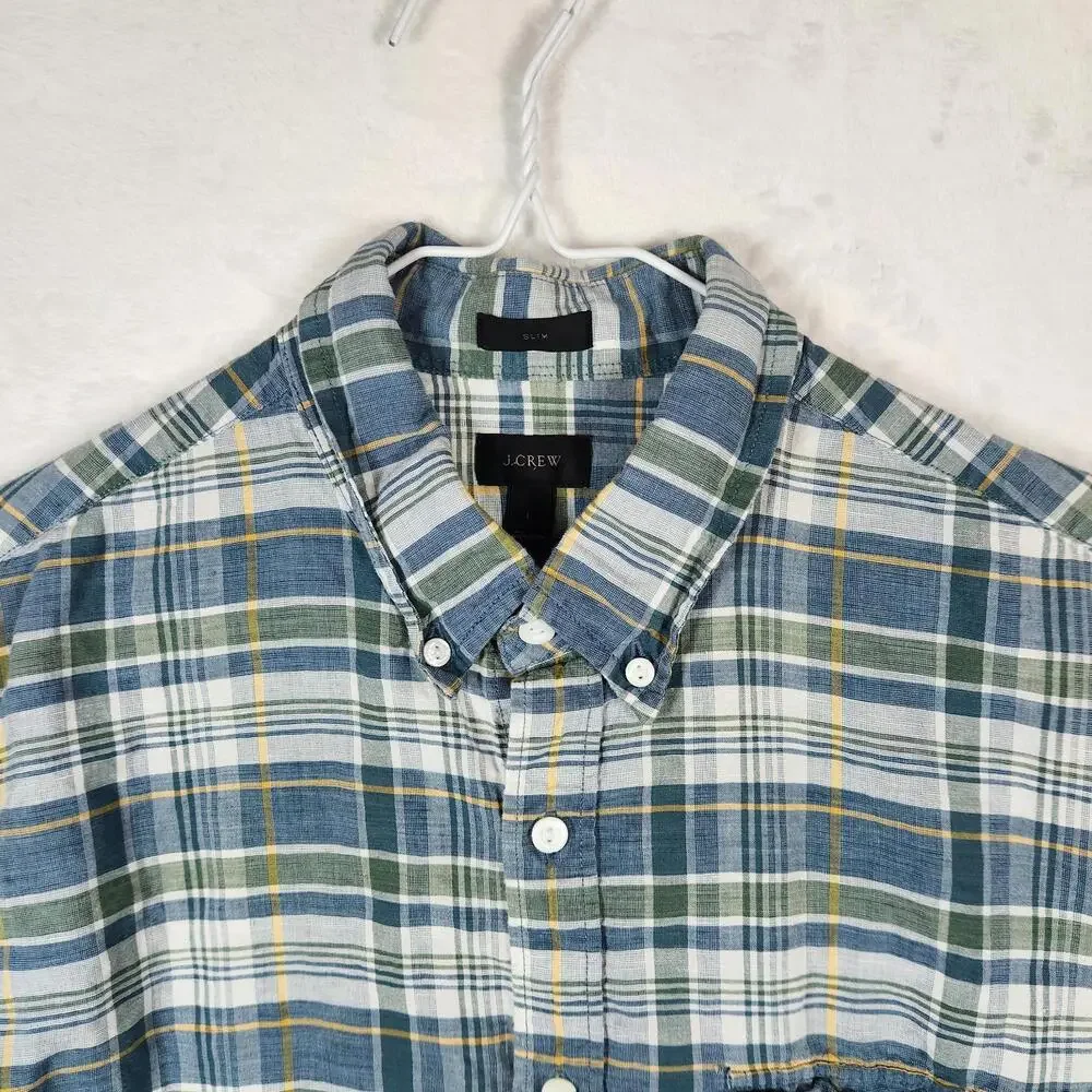J Crew Plaid Slim Fit Shirt Multicolor Size‎ Large